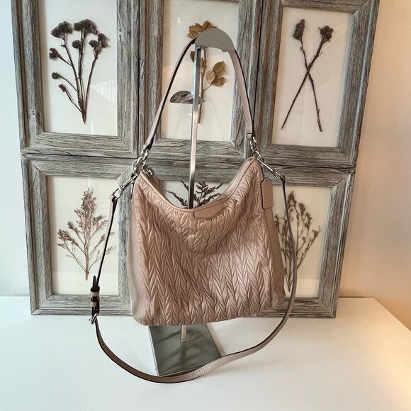 Coach Madison Leather Phoebe Shoulder Bag in Taupe - Picture 4 of 9